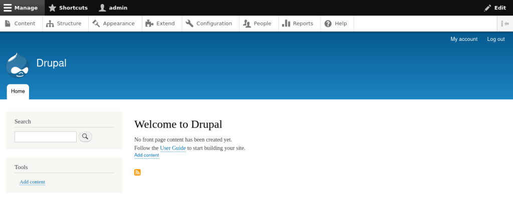 Drupal 9 fresh install
