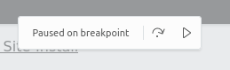 Firefox javascript debugger paused on breakpoint